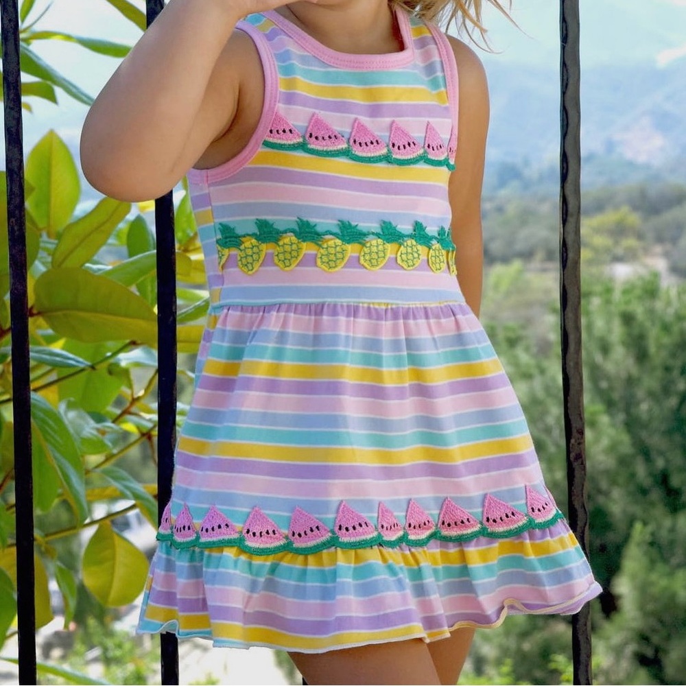 Colorful Striped Kids Dress